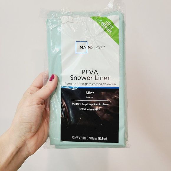 Mainstays Bath Mainstays Shower Curtain Liner Mint Green Peva